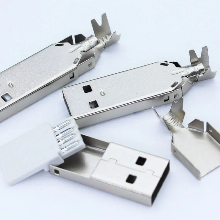 10 штук в наборе Usb 20 Am разъем 4Pin сварки с металлической дом 4core 4 pin Diy припоя usb-a в собранном виде 2,0 Мужской Разъем Usb A комплект