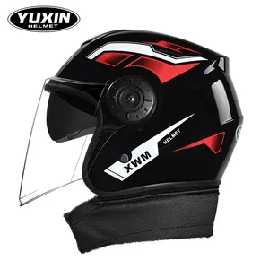 Capacete de meia face para moto, capacete de proteção de segurança para moto, chapéu novo, com lenço, atacado na China