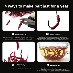 <span class=keywords><strong>ไส้เดือน</strong></span>ปลอมสีแดงเหยื่อยางและโลหะล่อสำหรับการตกปลาทะเลการกำหนดเป้าหมายปลาคาร์พและคอนชนิด - Product Image 5