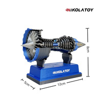 La vitrine de passe-temps de turbofan d'avion Trent900 de modèle de moteur d'aviation de Nikolatoy peut être démarrée
