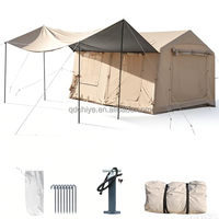 Tente tunnel gonflable en coton monobloc CE pour 6 à 8 personnes, grande tente de camping portable pour l'extérieur, résistante à la pluie, pour le camping