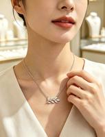 Collier personnalisable gravable en forme de branche d'olivier, fabricant, plaqué or PVD, acier inoxydable, pendentif feuille délicat, bijoux en gros pour femmes