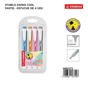 เครื่องหมายพาสเทล STABILO 1/4มม. 4สีสำหรับการเน้น - Product Image 1