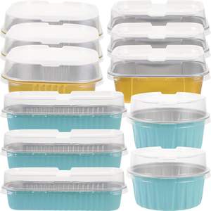 Mini Molde para Pan de Aluminio con Tapa de Plástico y Cuchara, Perfecto para Hornear y Llevar - Product Image 1