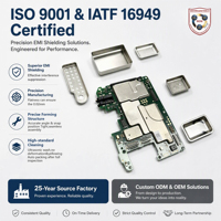 Écran de protection EMI RF sans soudure monobloc sur mesure, embouti par débosselage profond, pour carte PCB SMT, emboutissage progressif de précision au niveau de la carte, OEM