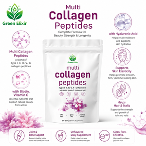 Poudre de peptides de collagène multi-sources, hydrolysée, provenant de bovins nourris à l'herbe et élevés en pâturage, pour le soutien de la peau, des cheveux, des ongles et des articulations - Product Image 3