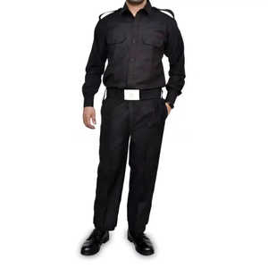 Uniforme de Guardia de Seguridad Negro para Hombre, Conjunto de Camisa Táctica Transpirable de Poliéster para Uso de Guardia - Product Image 1