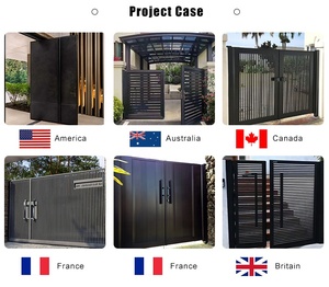 Portes et portails en aluminium, portails coulissants électriques en métal, portail de jardin moderne, portail coulissant en aluminium à lattes - Product Image 5