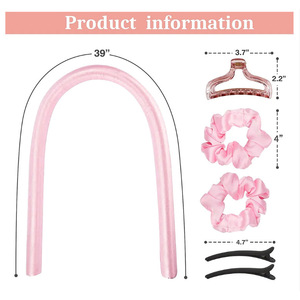 Ensemble de rouleaux à cheveux sans chaleur, finition satinée en forme de U pour femmes paresseuses, grandes boucles ondulées, aucun repassage requis - Product Image 3