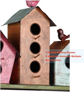 Nichoir pour oiseaux en bois écologique, durable et chaleureux, fabriqué à partir de bois de bateau recyclé, couleurs naturelles patinées, utilisation intérieure/extérieure, été. - Product Image 3