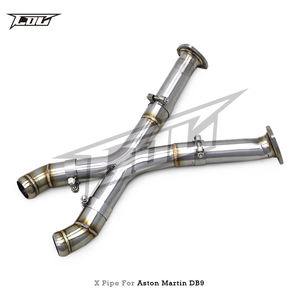 Tubo delantero de salida de fábrica X tubo para <span class=keywords><strong>Aston</strong></span> <span class=keywords><strong>Martin</strong></span> <span class=keywords><strong>DB9</strong></span> Vantage Zagato Rapide 6,0 V12 tubo de escape de sistema de coche de acero inoxidable - Product Image 2