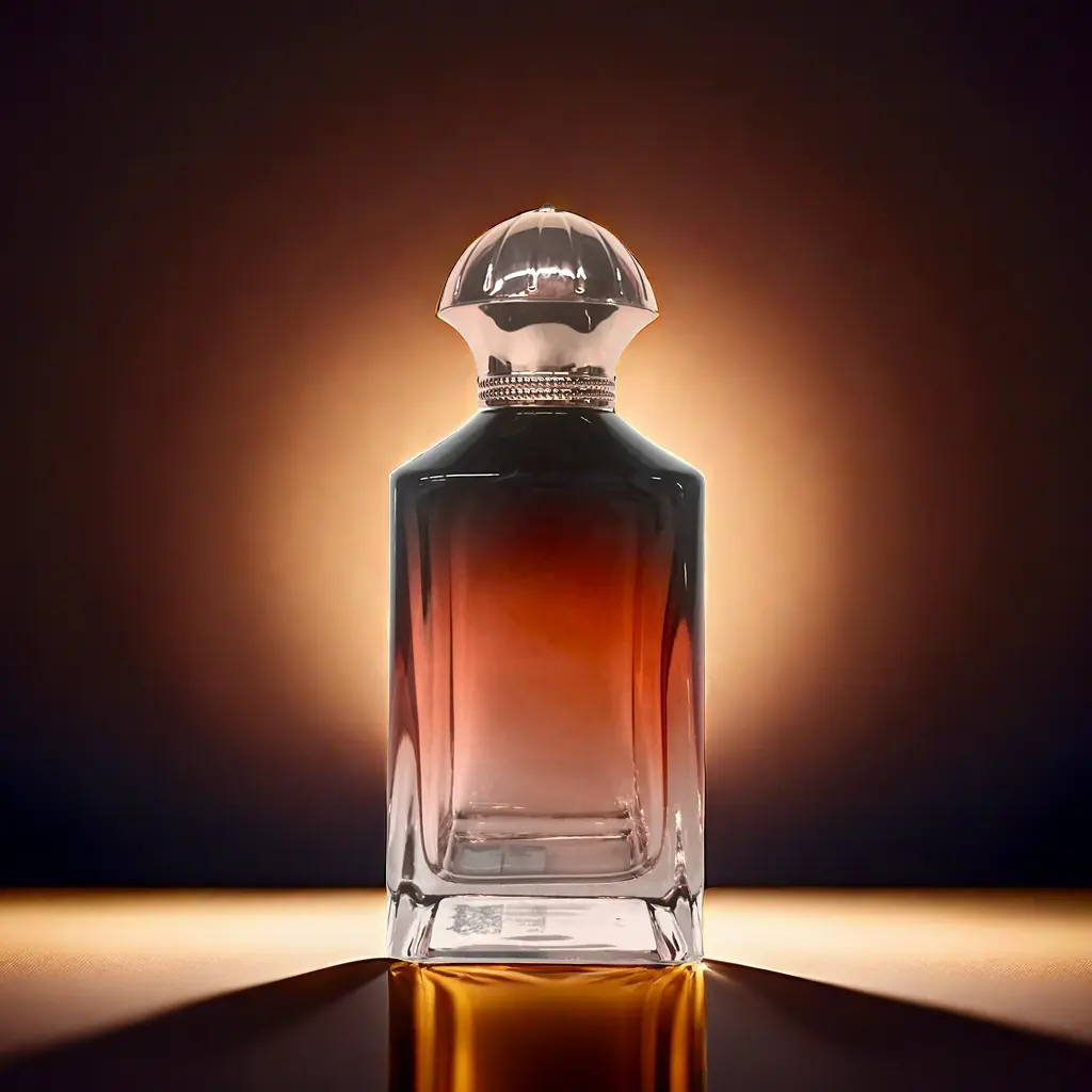 OEM-Luxus einzigartiges schickes quadratisches Glas crimp-pumpe spray 100 ml parfüm leere Flasche mit Geschenkbox