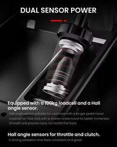 แป้นเหยียบ Simagic P500 แบบมีสายสำหรับพีซี ผลิตจากอะลูมิเนียมอัลลอยหล่อขึ้นรูป พร้อมเซ็นเซอร์โหลดเซลล์รับน้ำหนักได้ 100 กิโลกรัม ผลิตในประเทศจีน - Product Image 3