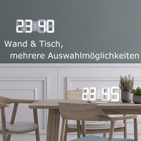 Jam Digital LED 3D, jam Digital tanggal waktu Dinding Tampilan besar, jam Gym meja kamar Desktop 12/24H, jam tabung Nixie