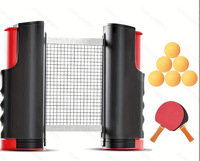Filet de ping-pong réglable pour usage domestique, grand format, avec raquettes de tennis de table, livré en boîte colorée