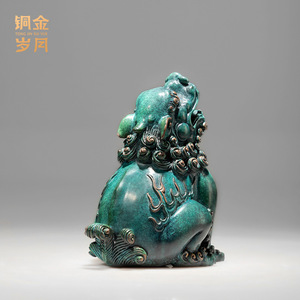 Atelier d'art en cuivre Chaotianhou, ornement en cuivre Feng Shui, décoration de bureau, cadeau de bureau, pièce unique - Product Image 4