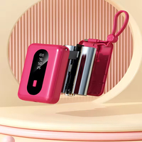 Nouvelle batterie externe portable 10000mAh avec écran LED, charge rapide 10W, entrée USB, sortie Type-C, câbles intégrés pour téléphones