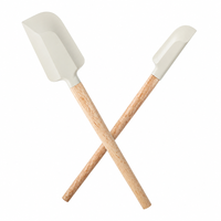 Mini Spatule en Silicone de Qualité Alimentaire avec Manche en Bois, Spatule de Cuisine pour le Beurre, la Confiture et les Ensembles d'Outils de Cuisson