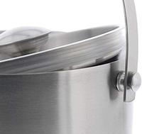 Ensemble de seaux à glace à double paroi en acier inoxydable en métal argenté Offre Spéciale avec poignée en forme de pince seaux à glace en métal