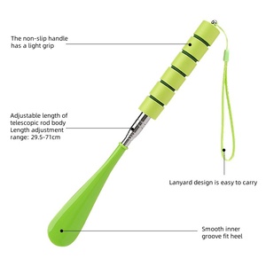 Calzascarpe in acciaio di plastica senza squat, tiratrice di scarpe assistita allungabile lunga in plastica in acciaio inossidabile - Product Image 3