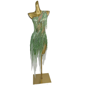 Robe longue asymétrique à strass et franges pour femme, idéale pour anniversaire, soirée, banquet, club, fête, spectacle ou <span class=keywords><strong>festival</strong></span> - Product Image 2