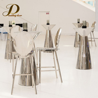 Table de bar en acier inoxydable JINDA, nouveau design, argentée, en forme de vase, pour événements et fêtes