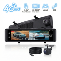 Boîte noire de véhicule 4G 4K GPS BSD avec écran tactile avant et arrière de 11,26 pouces pour la gestion de flotte commerciale