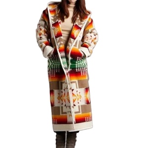 Cardigan à motif aztèque imprimé pour femme, grande taille, à capuche, manches longues, manteau tribal avec poches 2026 - Product Image 1