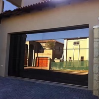 Panneau de verre bien trempé en alliage d'aluminium maître moderne Porte de garage pleine vue Plexiglas Portes de garage en verre teinté