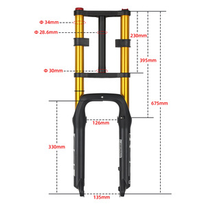 Horquilla de Bicicleta BOLANY de 34 mm con Eje de 28,6 mm, Amortiguador de Resorte Helicoidal, Suspensión de Doble Hombro para Uso Todoterreno - Product Image 1