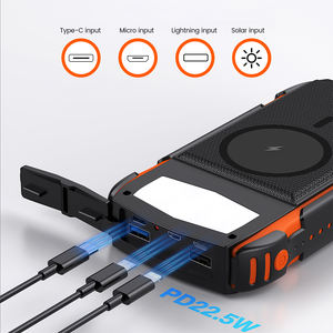 แบตเตอรี่สำรองพลังงานแสงอาทิตย์ 20000mAh กันน้ำ <span class=keywords><strong>ชาร์จ</strong></span>ไร้สายได้ พร้อมไฟฉาย LED สำหรับการตั้งแคมป์และการผจญภัยกลางแจ้ง - Product Image 3