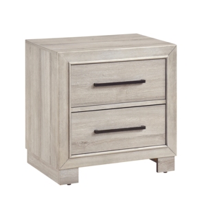 Modern Gray Two <b>Drawer</b> Nightstand Wooden Bedside Cabinet Bedroom <b>Storage</b> Furniture 1pc - Product Image 1