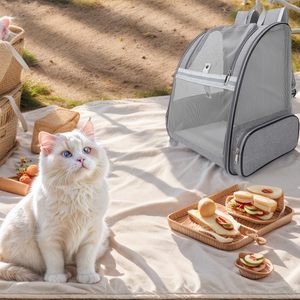 Sac à dos pour animaux de compagnie en tissu Oxford à mailles ventilées, pliable, pour les voyages, avec design respirant - Product Image 6