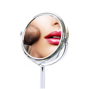 Miroir de maquillage de bureau, miroir de coiffeuse double face en métal, miroir de beauté grossissant haute définition, grande taille - Product Image 3