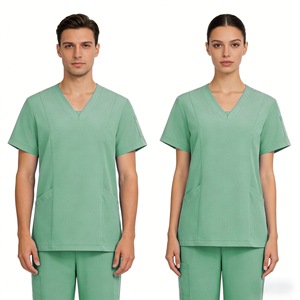 Women's Stretchy Scrub Suit Set Moisture Wicking Split Design Hospital Uniforms - Product Image 5