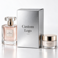 Boîte pliante personnalisée avec impression à chaud et gaufrage argenté pour flacon de parfum et cosmétiques
