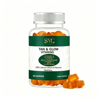 Gummies OEM au bêta-carotène, à la lutéine et au zinc pour le bronzage, favorisant l'éclat de la peau et la synthèse de la mélanine, saveur tropicale naturelle, en vrac, personnalisables