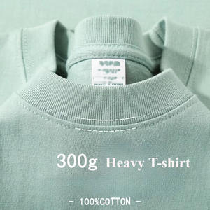 Camiseta de Verano para Hombre, Color Verde Claro, Peso Pesado 300G, Manga Corta, Algodón, Holgada, Informal, Camiseta Básica - Product Image 2