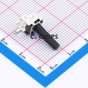 GT-TC101B-H155-L1 Tactile Switch Through hole,6x7.5mm Switch Single Pole Single Throw Round Button 2.5N Right Angle Insert - Product Image 1