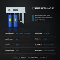 Triple système de filtre d'eau de pluie avec ultraviolet à haut rendement