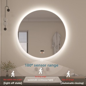 <span class=keywords><strong>Miroir</strong></span> <span class=keywords><strong>de</strong></span> <span class=keywords><strong>salle</strong></span> <span class=keywords><strong>de</strong></span> <span class=keywords><strong>bain</strong></span> intelligent rond nordique à LED avec écran tactile à induction et fonction anti-buée pour toilettes et maquillage - Product Image 3