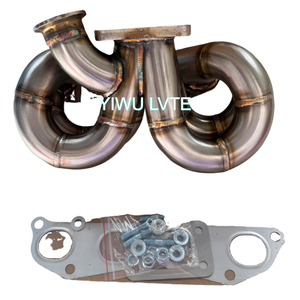 Colector de escape turbo T3 serie K FG2 FA5 de acero inoxidable SS304 listo para enviar para Honda Civic Si 8.ª generación 06-11 Honda K Swap K20 K24 T3 Ramhorn - Product Image 1