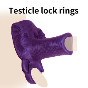 Manchon de pénis en silicone pour un épaississement et un durcissement, anneau de pénis créatif en forme d'éléphant pour améliorer l'érection et retarder l'éjaculation, jouets sexuels masculins - Product Image 3