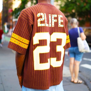 Clothing Manufacturers Custom logo Designs Knitted <b>Jumper</b> Sweater Shirts Custom Kint Football Knitted Jersey - Product Image 1