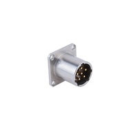 Conector Macho Cuadrado Negro Plateado BB-2590 para Montaje en Panel, para Enchufe SC-C-179495, Carcasa de Aluminio, Corriente Nominal de 6A