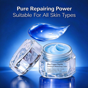 Crème OEM au cuivre bleu, peptide de cuivre tripeptide 1, hyaluronate de sodium, apaisante et hydratante - Product Image 5