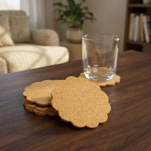Ensemble de sous-verres en bois en forme de fleur, charmant et moderne, six pièces, pour protéger les boissons, fabriqué en Indonésie - Product Image 2