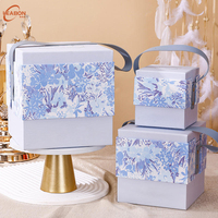 Boîte Cylindrique de Luxe en Papier avec Motif Floral, Poignée en Ruban, Lamination Mate et Gaufrage pour Cadeaux de Mariage, Demoiselles d'Honneur et Invités