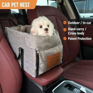 Siège de voiture pour chien à installer sur la console centrale pour petits chiens – Siège rehausseur idéal pour accoudoir avec ceintures de sécurité de protection - Product Image 1