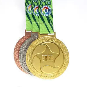 Football Soccer Medallla Medallo Medallion Medals With Ribbon Lanyard Sports Medals Custom Football Association Soccer Medals